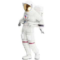 Wall Mural - astronaut posing like space parson in-universe 3d render with transparent background