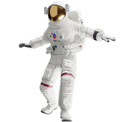 Wall Mural - astronaut posing like space parson in-universe 3d render with transparent background