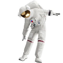 Wall Mural - astronaut posing like space parson in-universe 3d render with transparent background