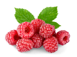 Wall Mural - Sweet raspberries isolated on  background