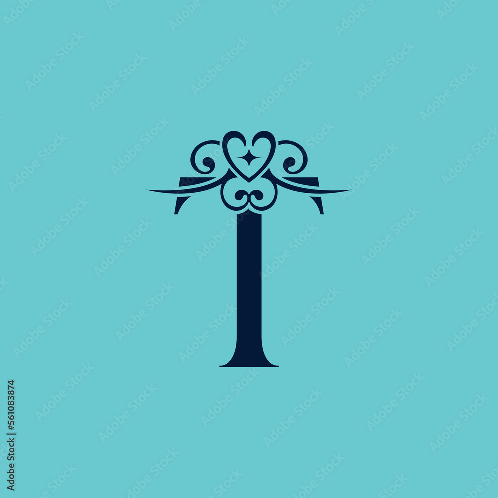 beauty queen royal gold logo design letter T Stock Vector | Adobe Stock