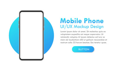 Wall Mural - realistic smartphone device colorful blank display vector mockup template