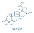 © molekuul.be - Betulin drug molecule. Isolated from birch tree bark. Skeletal formula.