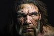 Neanderthal portrait. Generative AI