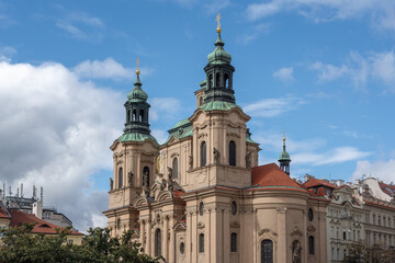 Sticker - St. Nicholas Church at Old Town Square in Stare Mesto - Prague, Czech Republic