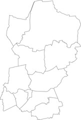 Naklejka na meble White flat blank vector administrative map of DORSTEN, GERMANY with black border lines of its districts
