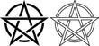 Pentacle icons. Magic, esoteric or magic symbols. PNG image