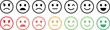 Set of emoticons with different moods. Bad, awful, normal, good, excellent. Emoji faces collection.
