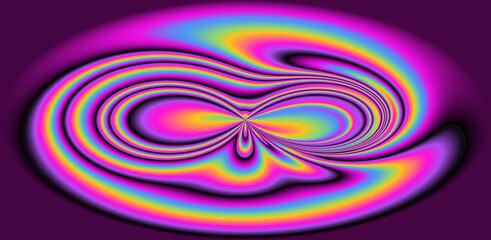 Wall Mural - composition of a rainbow concentric circles. abstractionism and color field digital painting.