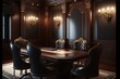 Elegant and High-End Office Meeting Room Design with Luxurious Leather Seats by generative ai