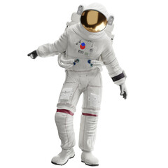 Wall Mural - astronaut posing like space parson in-universe 3d render with transparent background