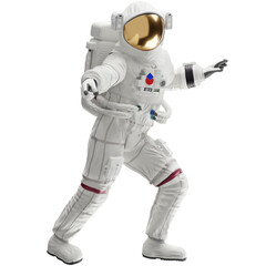 Wall Mural - astronaut posing like space parson in-universe 3d render with transparent background