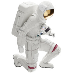 Wall Mural - astronaut posing like space parson in-universe 3d render with transparent background