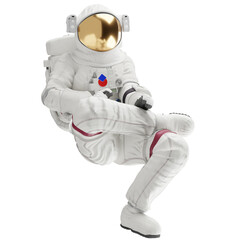 Wall Mural - astronaut posing like space parson in-universe 3d render with transparent background