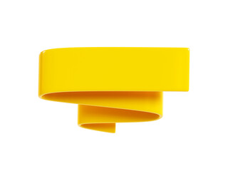 Wall Mural - ribbon banner 3d render - yellow sale text box.