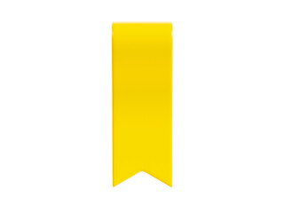 Wall Mural - yellow ribbon banner 3d render illustration - simple text tag or label for sale and promotion messag
