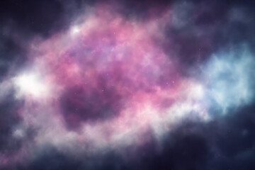 Wall Mural - deep space nebula with stars - background - generative ai