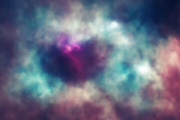Wall Mural - space nebula in galaxy or universe as wallpaper background - generative ai