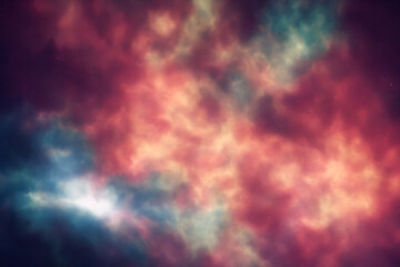 Wall Mural - space nebula in galaxy or universe as wallpaper background - generative ai