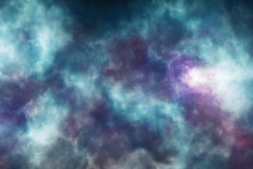 Wall Mural - galaxy with colorful nebula shiny stars and heavy space dust clouds - backround - deep space - gener