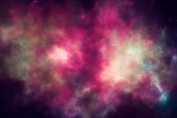 Wall Mural - space nebula in galaxy or universe as wallpaper background - generative ai