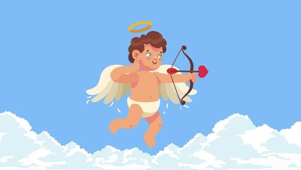 Sticker - cupid angel with arch animation