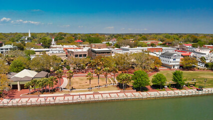 Sticker - Charleston skyline from drone, South Carolina