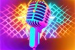 © Brian - Colorful Microphone - classic generic microphone style not based on any real products. Generative AI image representing sonic sounds and music