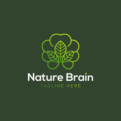 Wall Mural - Health Brain logo, Nature Mind logo template, Education logo symbol