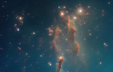 Wall Mural - gas nebula - stars - sun - pillars of creation - deep space - astrophotograph - galaxys - deep field