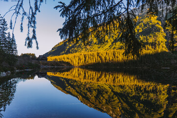 Sticker - Famous mountains lake Morskie oko or sea eye lake In High Tatras