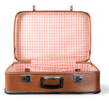 Fototapeta Paryż - Open old vintage travel suitcase