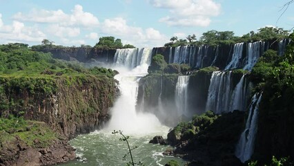 Poster - waterfall in the forest Iguazu Falls