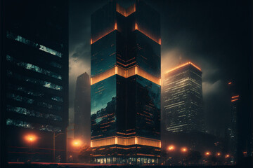 Poster - skyscrapers at night