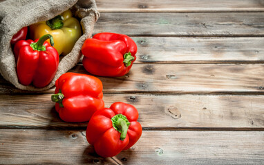 Wall Mural - Fresh sweet pepper in the sack.