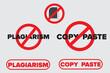 stop plagiarism ,copy and paste plagiarism, plagiarism element set vector .

