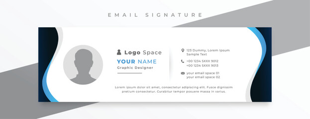 Wall Mural - professional email signature card template in geometric design