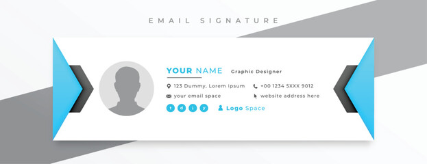 Wall Mural - social media email signature card template design