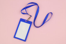 Blank Badge With Space For Text On Pink Background.