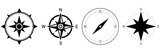 Fototapeta  - Compass icon set. Navigational compass with cardinal directions. Vector illustration