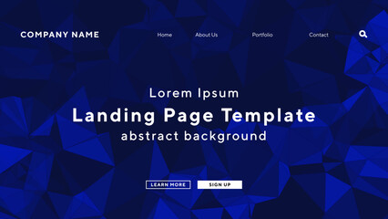 landing page template prism triangle gradient blue modern art theme background for website ui templa