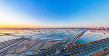 Sunset View Of Tianjin Tanggu Sunning Salt Farm