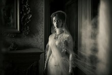 Ghost Of A Victorian Woman. Generative AI, Non-existent Person.	