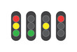 Traffic lights vector set isolated. Road equipment lights.