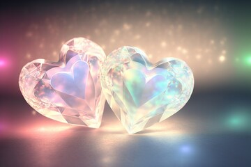 Wall Mural - abstract hearts for valentine’s day. created with generative ai technology and photoshop.