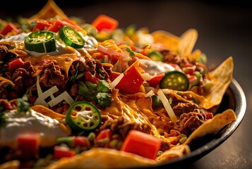 Wall Mural - illustration of premium homemade dish of  Nachos