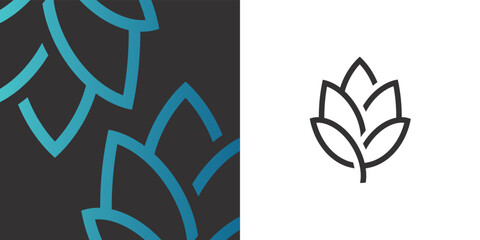 Logo hops icon ear pattern print linear minimalism