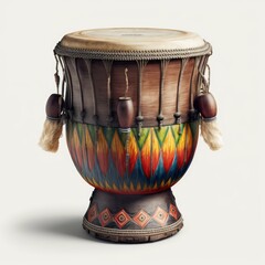 Calypso Caribbean drum ornate isolated on a w hite background