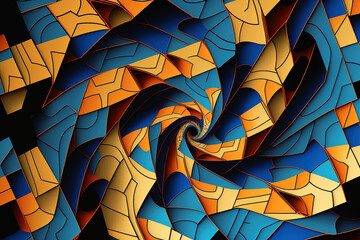 Canvas Print - geometric backgrounds that are abstract. mathematical mosaic. Generative AI