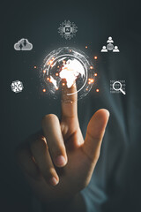 Transformation technology strategy, adoption of technology in business in the digital age, new technology big data and business process strategy, Increase global business potential. Ai